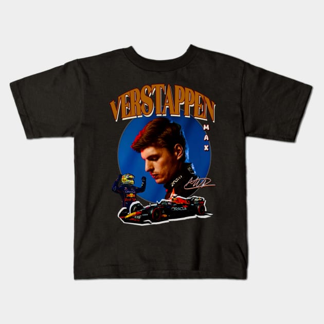 Max Verstappen F1 Dutch Car Kids T-Shirt by dsuss